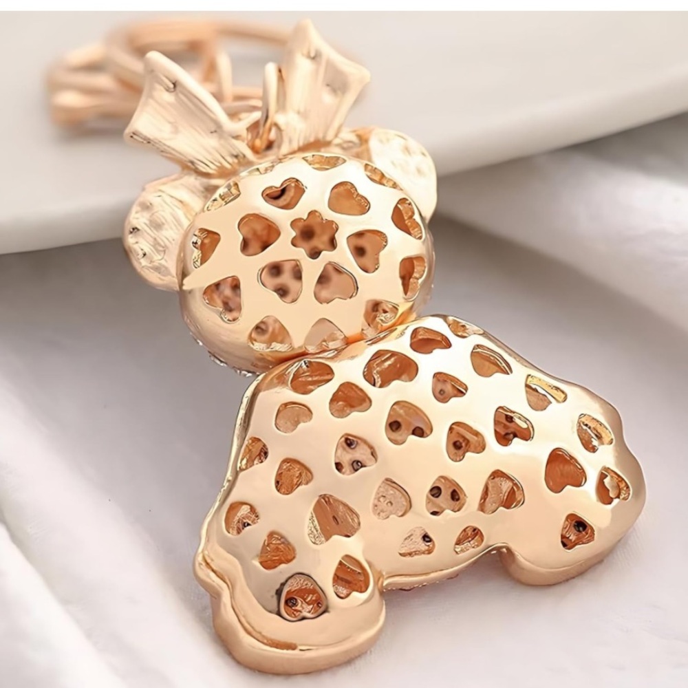 Crystal Teddy bear purse/bag charm keychain - Picture 5 of 6